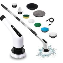 Escova De Limpeza Esfregão Mop Elétrico 9 Em 1 Giratório 360 Rotação Cozinha Casa Box Completo Nf
