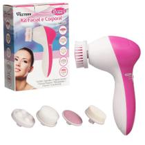 Escova de Limpeza Facial 5 em 1 Profunda Massageador Elétrico Multifuncional Rotativo Esfoliação Suave Massagem Rosto Cravos com 5 Cabeças Removíveis Escova de Limpeza Facial 5 em 1 Profunda Massageador Elétrico Multifuncional Rotativo Esfoliação Suave Massagem Rosto Cravos com 5 Cabeças Removíveis