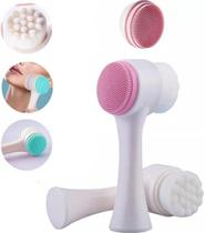 Escova de Limpeza Facial com Vibração Sônica 2 em 1 Recarregável, Portátil e À Prova dÁgua