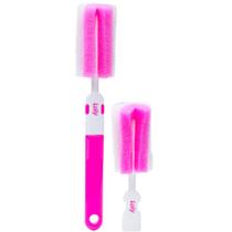 Escova de Limpeza Lolly Com Esponja Rosa