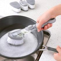 Escova de Limpeza Multiuso com Dispenser e Esponja