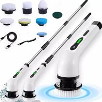 Escova De Limpeza Multiuso Elétrica 360o Mop 9 Em 1 até 120 cm de Cabo Bateria 90 Minutos
