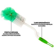 Escova de limpeza para garrafas e panelas cabo curvado multiuso para cozinha