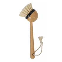 Escova De Limpeza Redonda Com Cabo Longo De Bambu Oikos:Preto