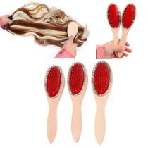 Escova De Madeira Raquete Para Pentear Desembaraçar Lace Wig Escova De Madeira Raquete Para Pentear Desembaraçar Lace Wig