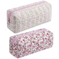 Escova de maquiagem, bolsa de cosméticos, algodão floral HHQQWZ para mulheres