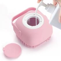 Escova de massagem de banho para cuidar de animais de estimação com dispensador de sabão ELEGX