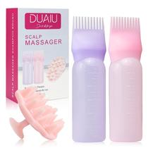 Escova de massagem para couro cabeludo com conjunto de frascos aplicadores Root Comb
