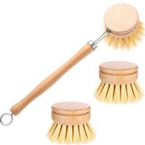 Escova de pratos Boao com cabo de madeira de faia + 2 cabeças de reposição Escova de pratos Boao com cabo de madeira de faia + 2 cabeças de reposição