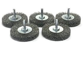 Escova de roda de arame Benchmark Abrasives de 2,5 polegadas para furadeira (pacote com 5) Escova de roda de arame Benchmark Abrasives de 2,5 polegadas para furadeira (pacote com 5)