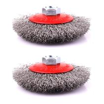 Escova de roda de arame LSTOPGO de 4 polegadas com crimpagem grossa para moedor