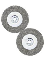 Escova de roda de arame OSFTBVT crimpada de 10 cm para rebarbadora angular 4-1/2