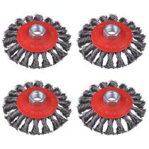 Escova de roda de arame WENORA, pacote com 4, 10 cm para rebarbadora Escova de roda de arame WENORA, pacote com 4, 10 cm para rebarbadora