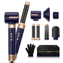 Escova de secador de cabelo UKLISS 7 em 1 110000 RPM com difusor azul dourado Escova de secador de cabelo UKLISS 7 em 1 110000 RPM com difusor azul dourado