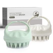 Escova de shampoo para massageador de couro cabeludo Sndyi, 2 peças com cerdas de silicone