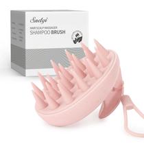 Escova de shampoo para massageador de couro cabeludo Sndyi Wheat Straw Silicone Rosa