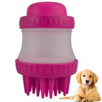 Escova de Silicone com Dispenser para Cachorro Gato Pink CBRN14446 - COMMERCE BRASIL