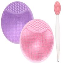 Escova de silicone do limpador facial, manual daily wash & skin care, scrub, esfoliação de limpeza para todos os tipos de corpo. Psiquiatra Limpo Poros, Remove Blackhead, Massaging.etc. 2 peças de ajuste