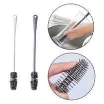 Escova de silicone multiuso cabo plastico cinza 33x3cm - SAZ COMERCIO