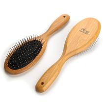 Escova de tosa para cães e gatos ClumsyPets com cabo de bambu 23 cm Escova de tosa para cães e gatos ClumsyPets com cabo de bambu 23 cm