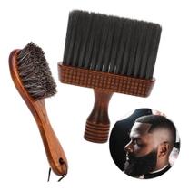 Escova Degradê + Espanador Barbeiro Para Barbearia Madeira Escova Degradê + Espanador Barbeiro Para Barbearia Madeira