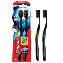 Escova Dental 360 Black Cerdas Macias Clareadora Colgate 2 Unidades Escova Dental 360 Black Cerdas Macias Clareadora Colgate 2 Unidades
