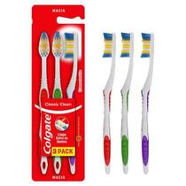 Escova Dental Classic Clean Macia Cor Variada Colgate - 3 Unidades