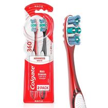 Escova Dental Colgate 360º Luminous White Advanced Macia - Embalagem com 2 Unidades