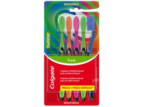 Escova Dental Colgate Colors Pack Família Média com 5 Unidades