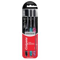 Escova Dental Colgate Slim Soft Black Macia Cores Sortidas 3 Unidades Escova Dental Colgate Slim Soft Black Macia Cores Sortidas 3 Unidades