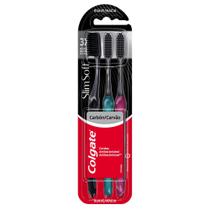 Escova Dental Colgate Slim Soft Black Macia Cores Sortidas 3 Unidades Escova Dental Colgate Slim Soft Black Macia Cores Sortidas 3 Unidades