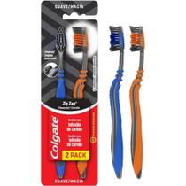 Escova Dental Colgate Zig Zag Carvão Com 2 Unidades