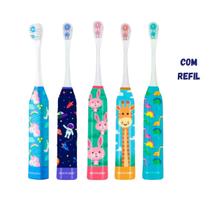 Escova Dental Elétrica Infantil Kids Health Pro com Refil - MULTILASER