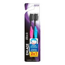 Escova Dental Enlace Black Soft Macia - 12 Embalagens com 2 Unidades