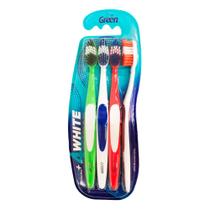 Escova Dental Green 4 White Média Cores Sortidas com 4 Unidades