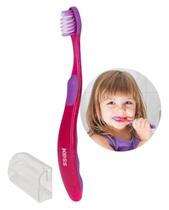 Escova Dental Infantil Cerdas 7 Anos Rosa Tipper Steps Kess Escova Dental Infantil Cerdas 7 Anos Rosa Tipper Steps Kess