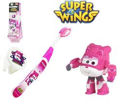 Escova dental Infantil Cerdas Macias com Capa Protetora Super Wings - Dizzy