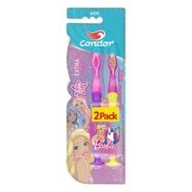 Escova Dental Infantil Extramacia Barbie Condor Kids Cabeça P 2 Unidades