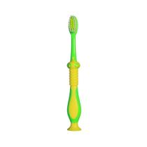 Escova Dental Infantil Macia Verde Com Capa e Ventosa +3 Anos Dino Green