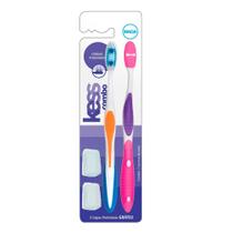 Escova Dental Kess Combo Macia Cores Sortidas 2 Unidades e Ganhe 2 Capas Protetoras