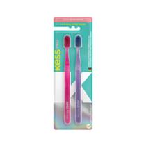 Escova Dental Kess Pro 6580 Extra Macia Azul Amarelo C/ 2 Un