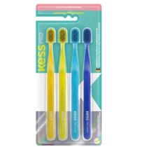 Escova dental kess pro extra macias 6580 kit com 4un