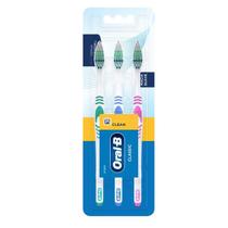 Escova Dental Macia Classic Oral-B - 3 Unidades