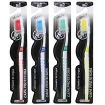 Escova dental media com protetor de cerda colors craft - OM UTILIDADES