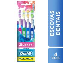 Escova Dental Oral-B Indicator Color Collection 4 unidades