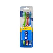 Escova Dental Oral B Média Clean Pack 3 Und Sortidas Escova Dental Oral B Média Clean Pack 3 Und Sortidas