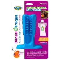Escova Dental Truqys Pets Azul para Cães - Tam. P