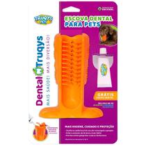 Escova Dental Truqys Pets Laranja para Cães - Tam. P