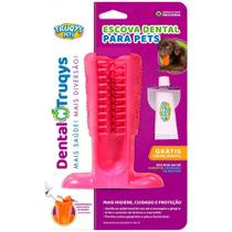 Escova Dental Truqys Pets Rosa para Cães - Tam. M