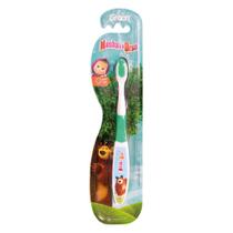 Escova dente infantil masha e o urso macia - green